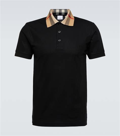 burberry men's black piquet polo shirt|thomas burberry polo shirts.